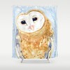 Fine Art Painting Owl Shower Curtain for Modern Vibrant Bathroom Decor