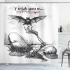 Fine Art Skull Fabric Shower Curtain - Unique Skull Bathroom Decor 