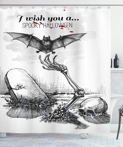 Fine Art Skull Fabric Shower Curtain - Unique Skull Bathroom Decor