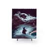 Fine Art Victorian Shower Curtain with Moon and Witch Print for Bathroom Decor 
