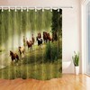 Fine Horse Forest Grassland Waterproof Fabric Shower Curtain For Bath Decor