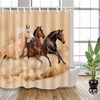 Fine Horses Gallop Waterproof Fabric Shower Curtain For Bathroom Decor