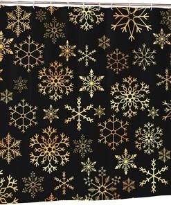 Fiokroo Winter Snowflakes Waterproof Fabric Shower Curtain For Home Bathroom Decor
