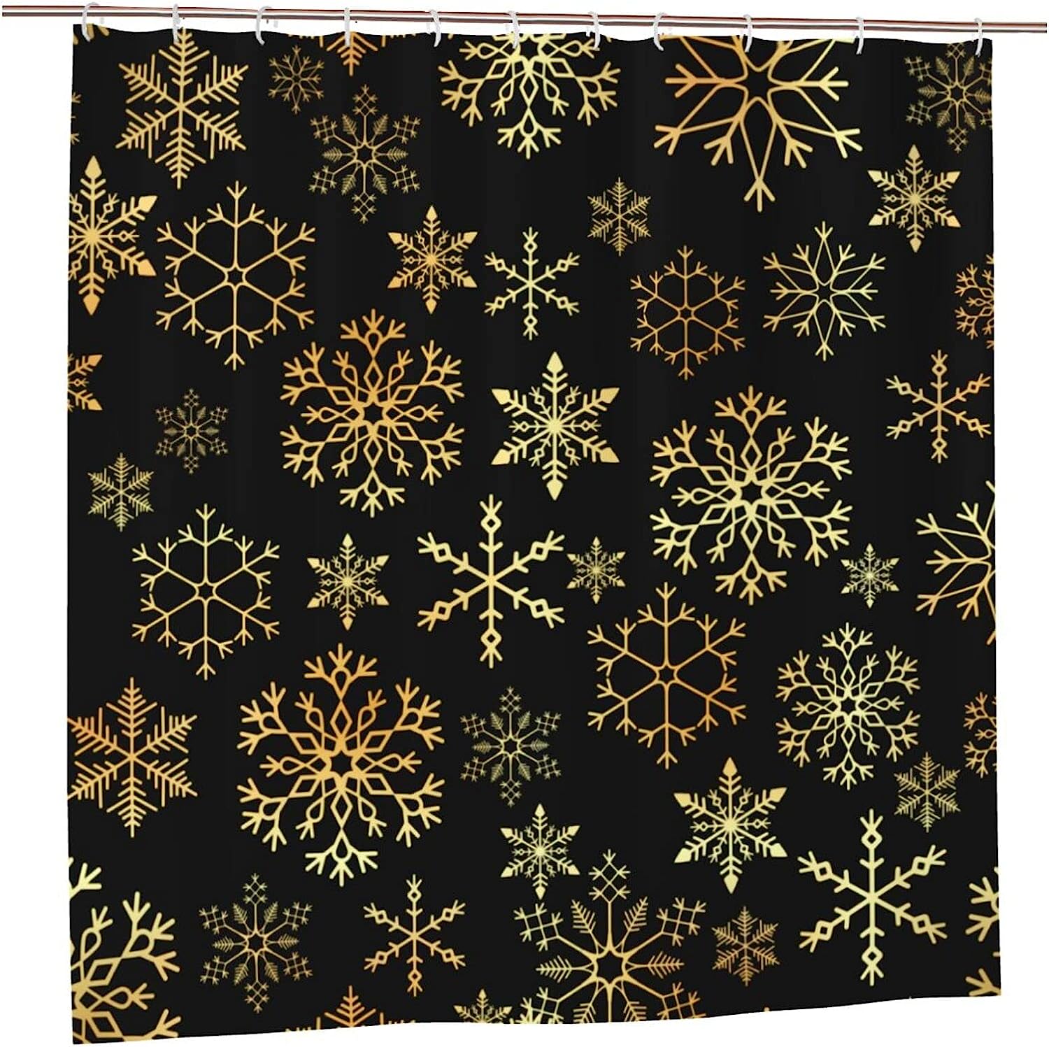 Fiokroo Winter Snowflakes Waterproof Fabric Shower Curtain For Home Bathroom Decor