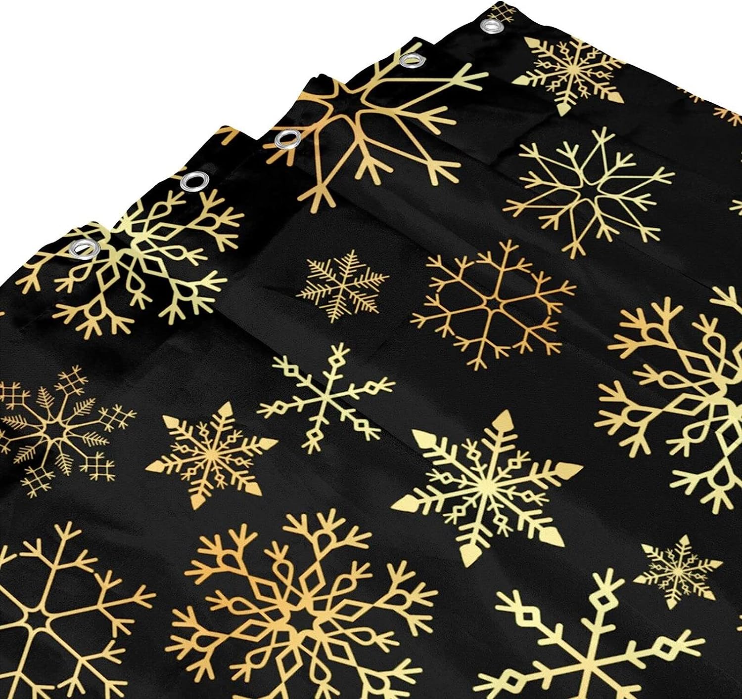 Fiokroo Winter Snowflakes Waterproof Fabric Shower Curtain For Home Bathroom Decor