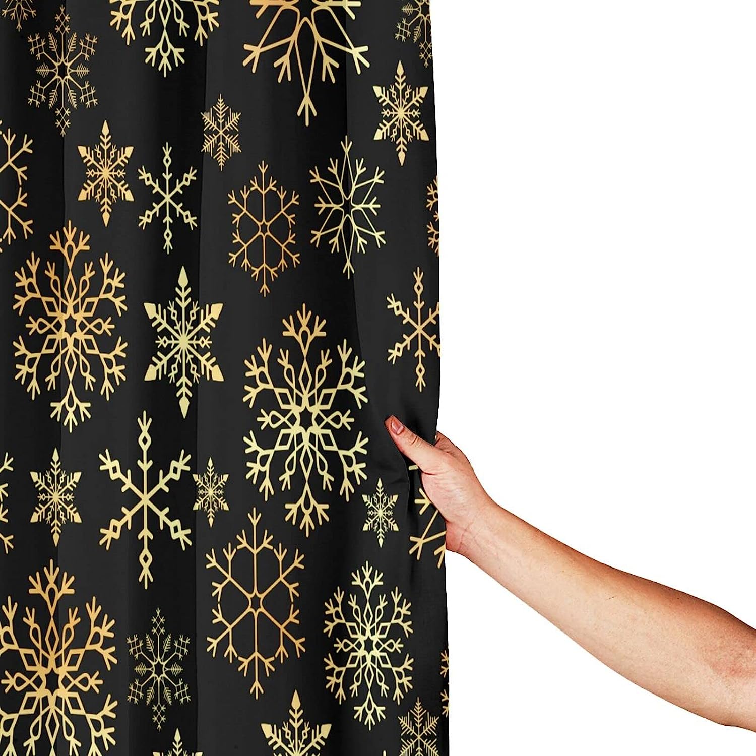 Fiokroo Winter Snowflakes Waterproof Fabric Shower Curtain For Home Bathroom Decor