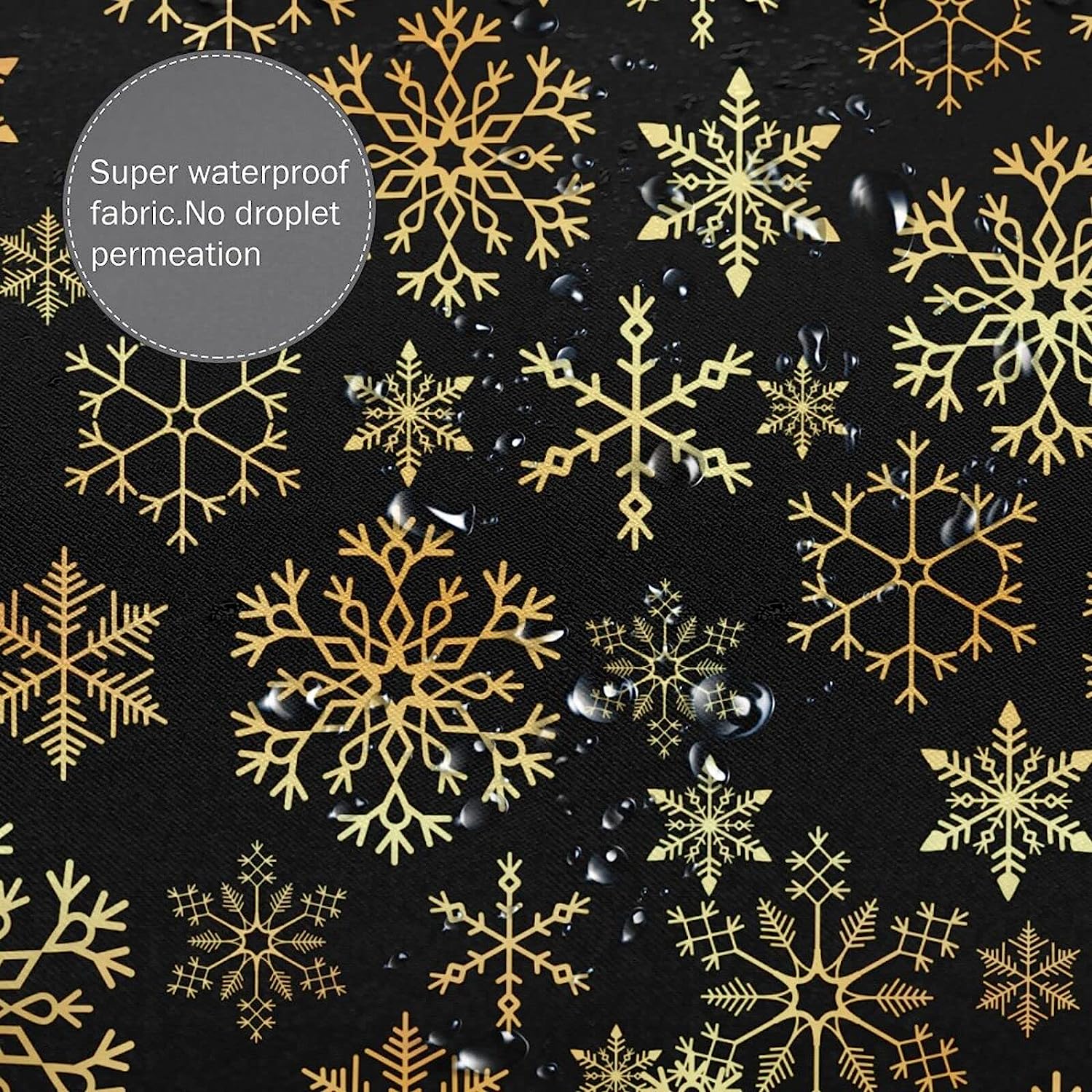Fiokroo Winter Snowflakes Waterproof Fabric Shower Curtain For Home Bathroom Decor