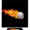 Fire Baseball Print Waterproof Shower Curtain For Sports Fans Bathroom