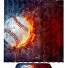Fire Baseball Sport Ball Waterproof Shower Curtain For Sports Fans Bathroom