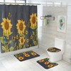 Fire Sunflowers Waterproof Shower Curtain Set For A Bright And Colorful Bathroom