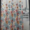 Fireworks Floral Shower Curtain by Nicole Miller with Coral and Green Flowers