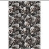 Fish Bone and Skull Print Shower Curtain for a Nautical and Spooky Bathroom