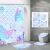 Fish Koi Coral Jellyfish Waterproof Bathroom Shower Curtain Mat For A Marine-Themed Bathroom