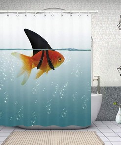 Fish Printed Shower Curtain For A Relaxing Bathroom Decor