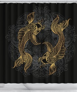 Fish Zodiac Pisces Shower Curtain with I Love Fishes Quote Print