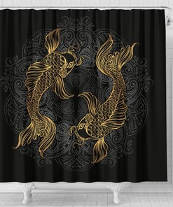 Fish Zodiac Pisces Shower Curtain with I Love Fishes Quote Print