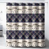 Fishing Boat Nautical Theme Waterproof Fabric Shower Curtain For Retro Bathroom Decor