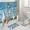 Fishing Net, Starfish, and Seashell Shower Curtain Set for Nautical Bathroom Decor