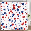 Fjpt July 4Th Shower Curtain With Red And Blue Stars And Stripes American Flag Decor For President'S Day Bathroom Decor