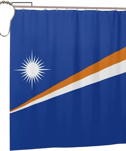 Flag of The Marshall Islands Waterproof Shower Curtain for Unique Bathroom Decor