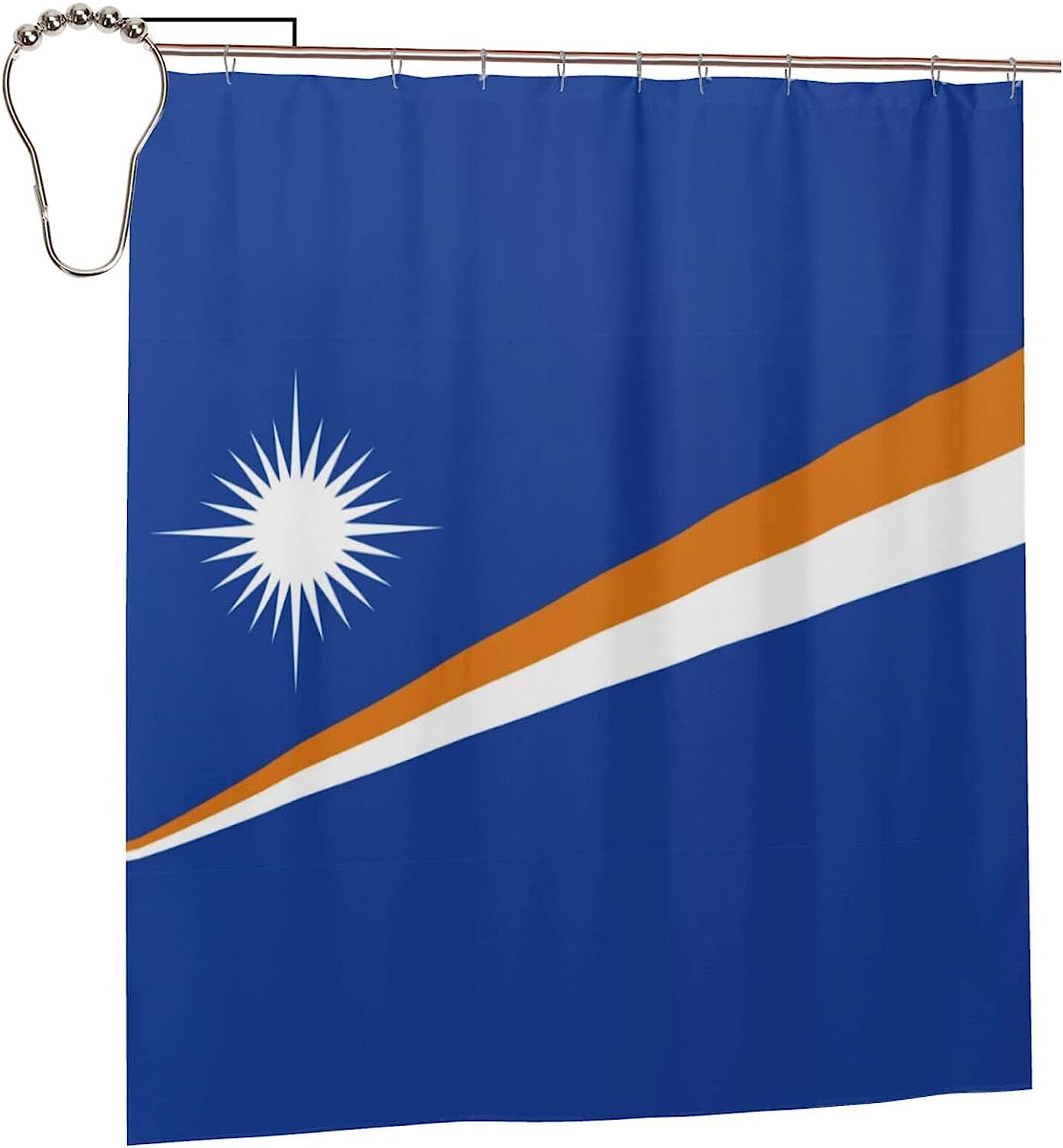 Flag of The Marshall Islands Waterproof Shower Curtain for Unique Bathroom Decor