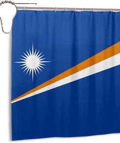 Flag of The Marshall Islands Waterproof Shower Curtain for Unique Bathroom Decor