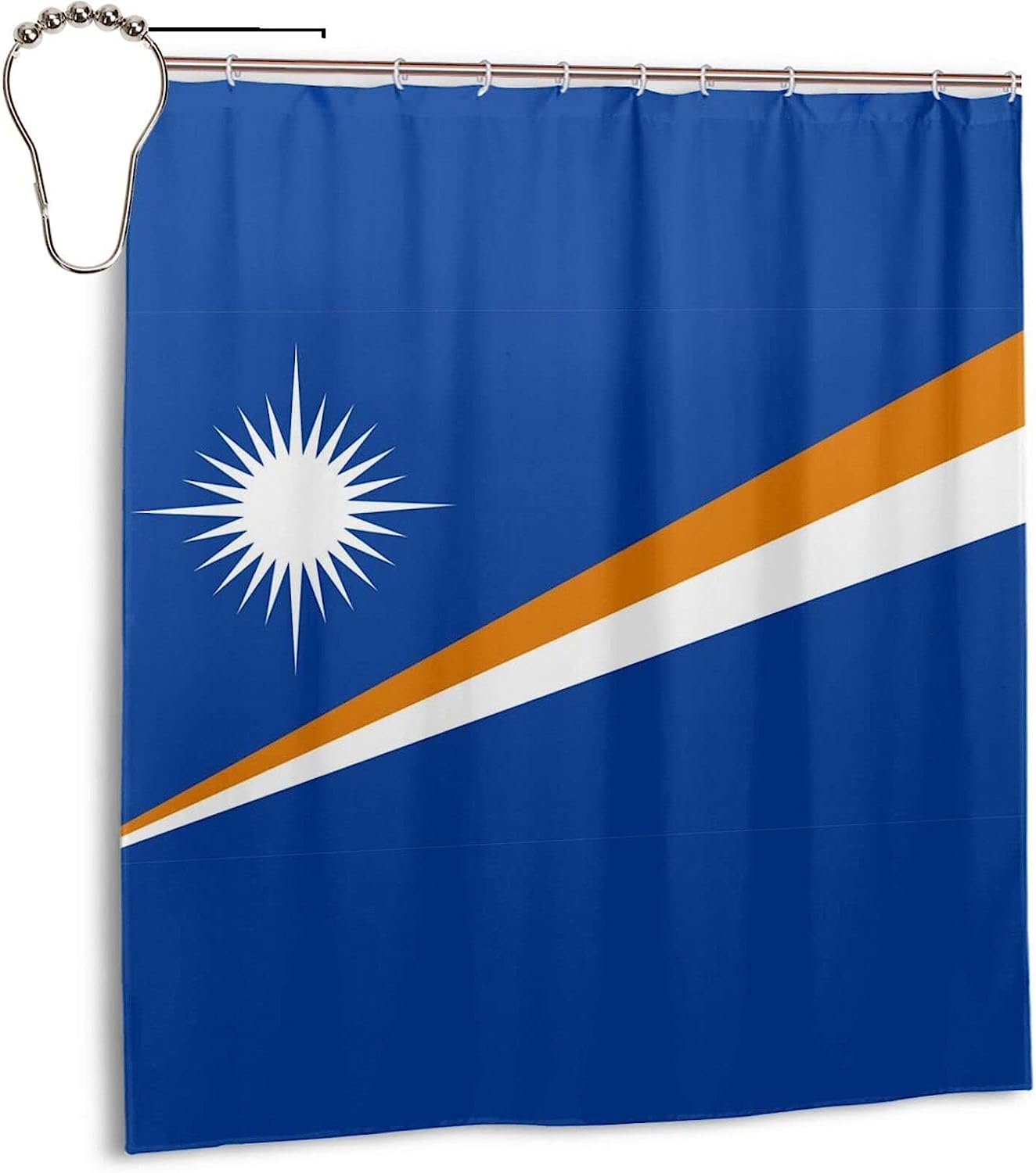 Flag of The Marshall Islands Waterproof Shower Curtain for Unique Bathroom Decor