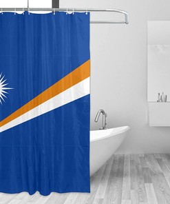 Flag of The Marshall Islands Waterproof Shower Curtain for Unique Bathroom Decor