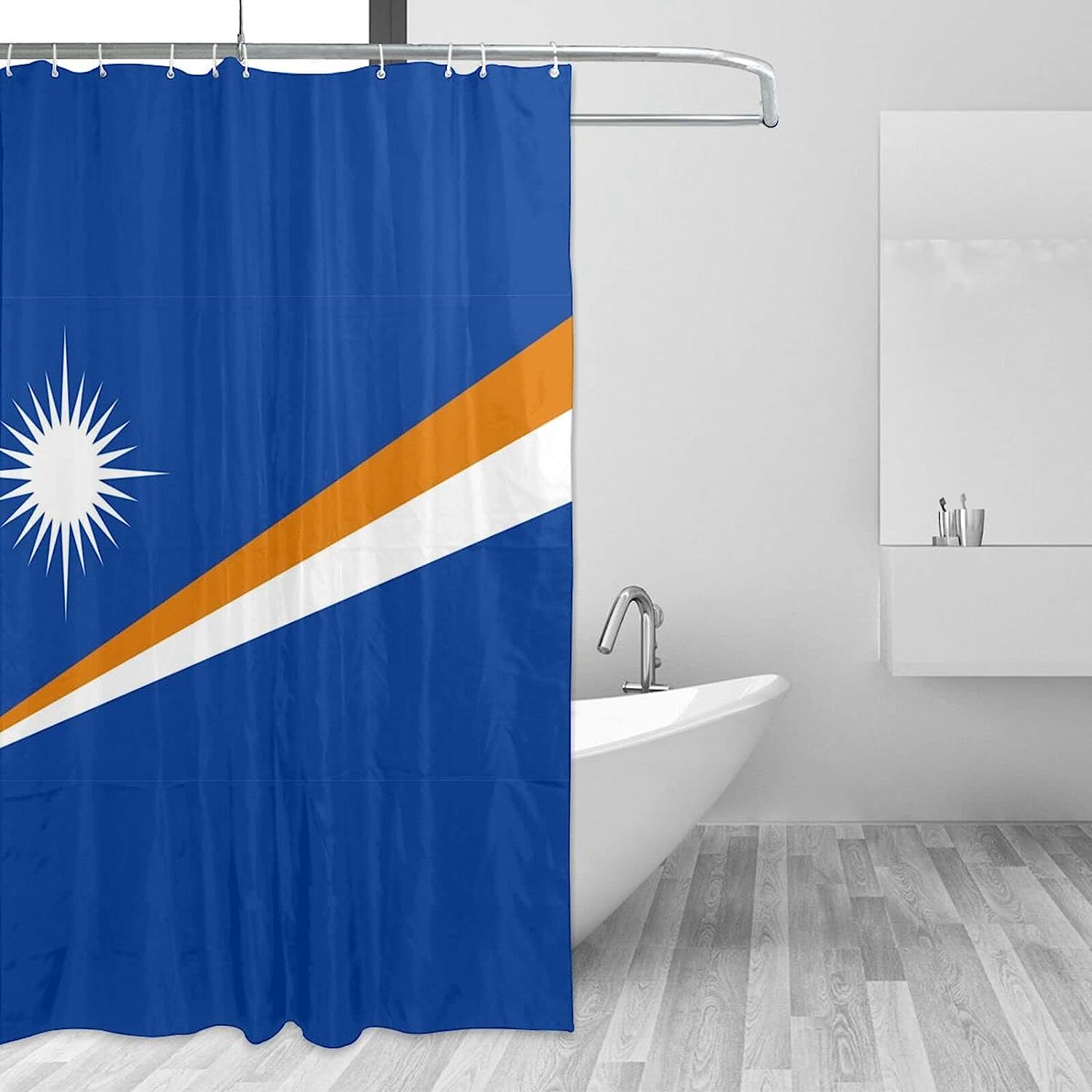 Flag of The Marshall Islands Waterproof Shower Curtain for Unique Bathroom Decor