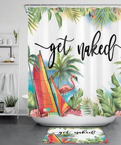 Flamboyant Flamingo Shower Curtain With Quotes