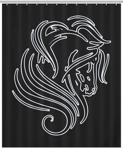 Flamboyant Horse Waterproof Heavy Duty Fabric Shower Curtain For An Equestrian Bathroom Decor
