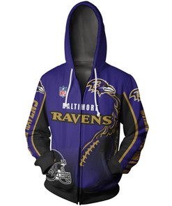 Flame Balls Graphic All Over Print Baltimore Ravens Hoodie 3D Zip Hoodie Gifts For Fans
