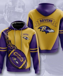 Flame Balls Graphic All Over Print Baltimore Ravens Hoodie Gift For Fans
