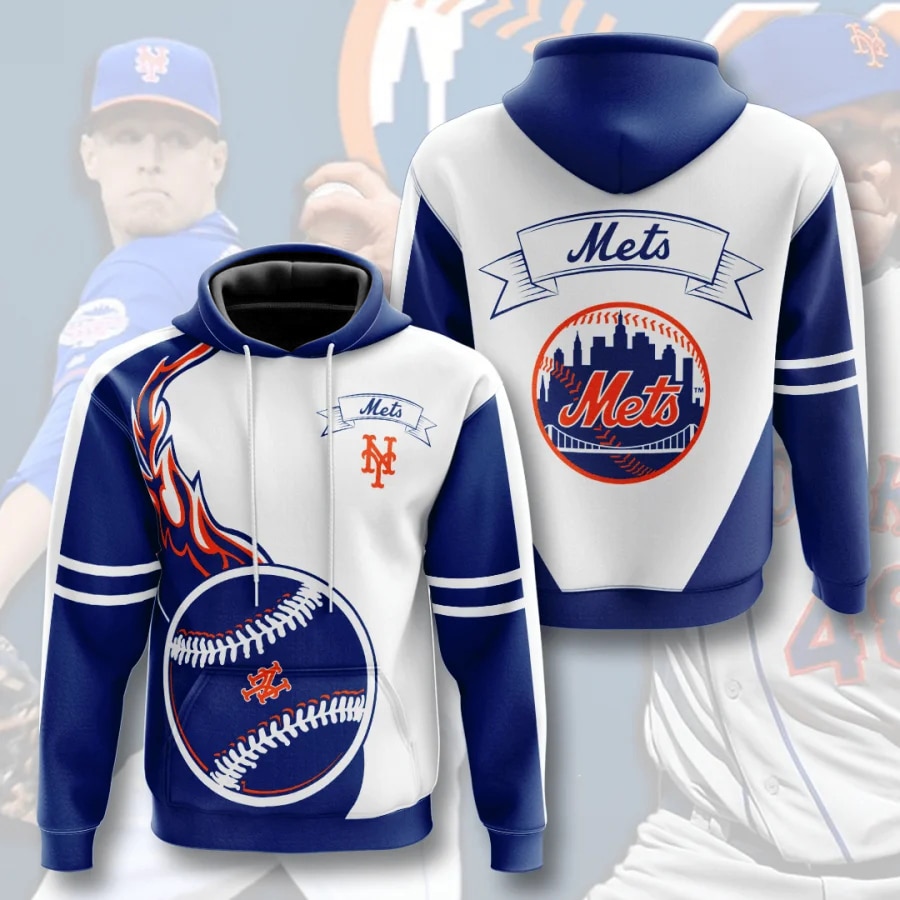 Flame Balls Graphic Gifts For Fans - All Over Print 3D Zip Hoodie For New York Mets Hoodie