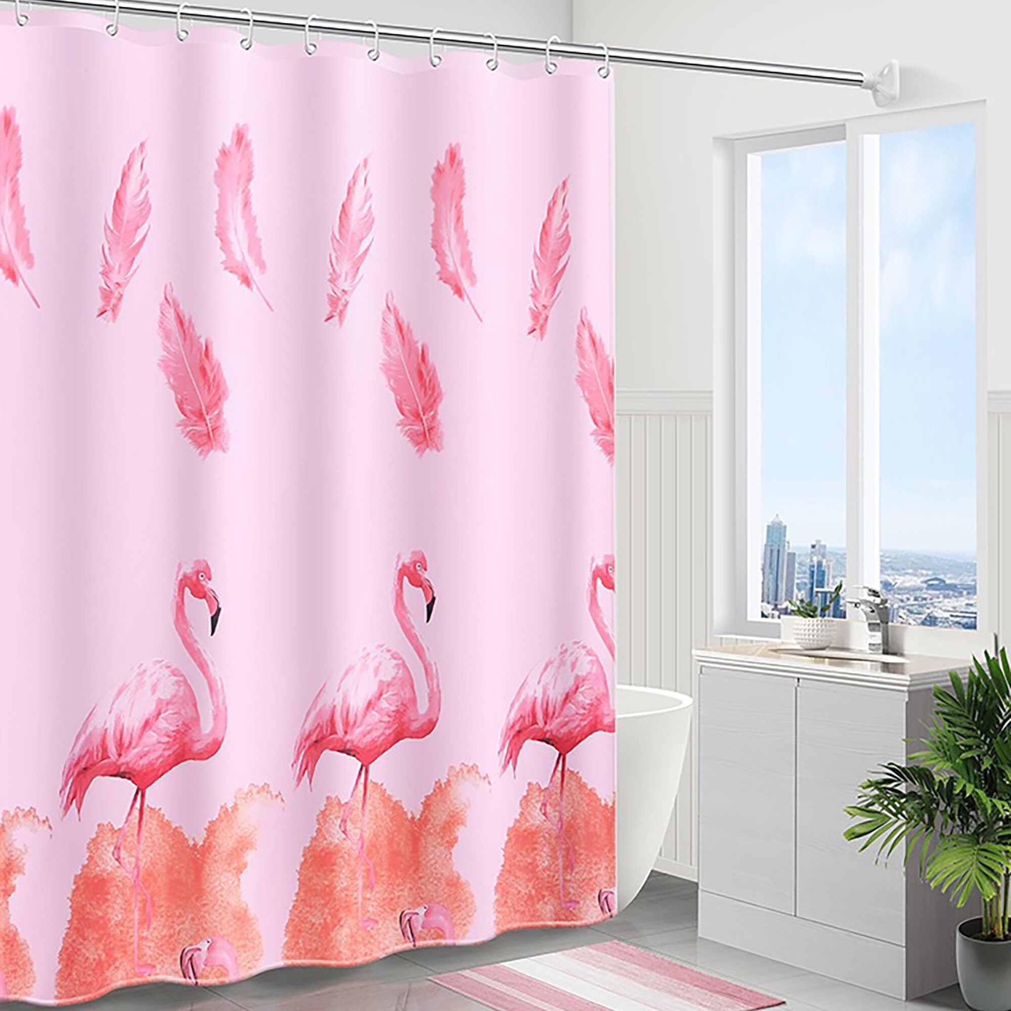 Flame Bird Shower Curtain For A Bold And Fiery Bathroom Decor