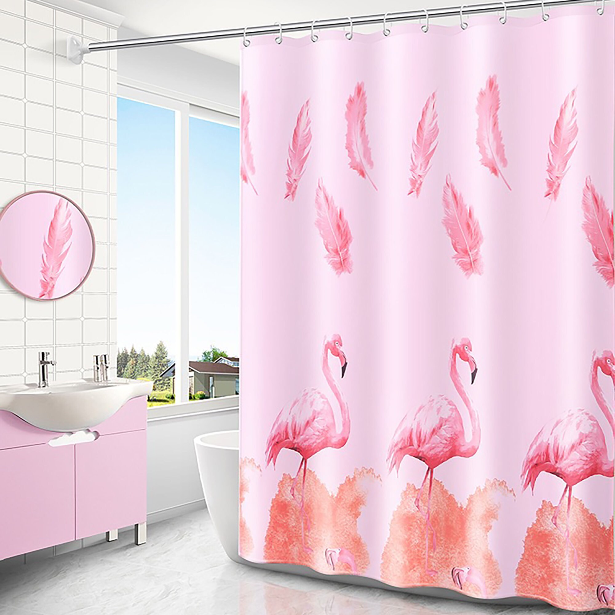 Flame Bird Shower Curtain For A Bold And Fiery Bathroom Decor