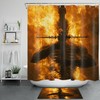 Flame Skull Cross Shower Curtain Day Of The Dead Bathroom Accessory For A Bold And Spooky Bathroom Decor