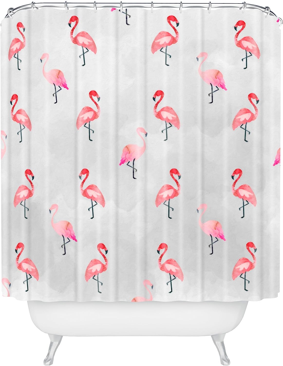 Flaming Flamingo Shower Curtain By Hello Sayang - A Playful And Colorful Design For Your Bathroom