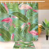 Flamingo And Floral Summer Palm Leaves Waterproof Fabric Shower Curtain For A Tropical-Themed Bathroom Decor