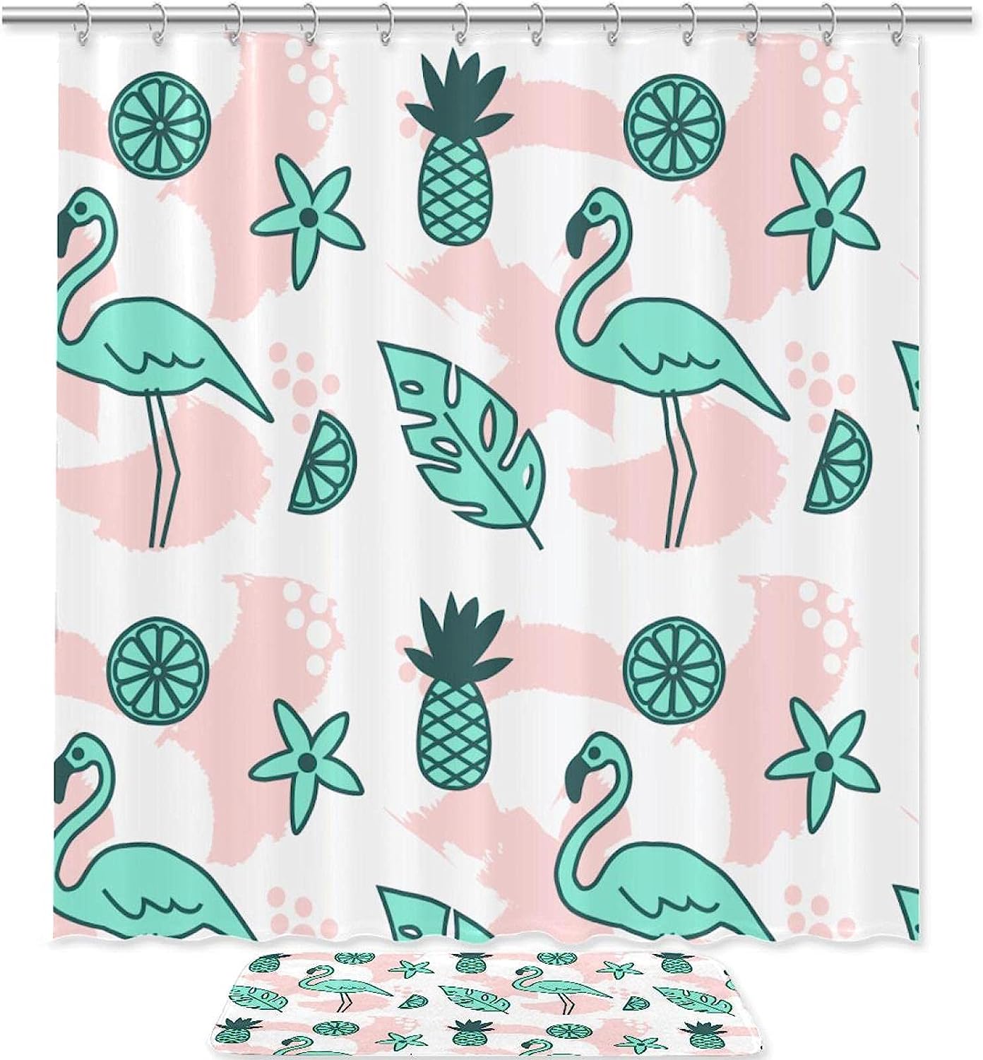 Flamingo And Pineapple Inspirational Quotes Shower Curtain - Tropical And Refreshing Decor