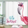 Flamingo And Tropical Elements Waterproof Fabric Shower Curtain For A Vibrant And Colorful Bathroom Decor