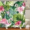 Flamingo Banana Leaf Shower Curtain for a Playful Bathroom Decor