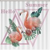 Flamingo Bath Curtain Summer Decor Fabric For A Hotel Bathroom Bath Tub With Water Repellent Fabric And Tropical Print