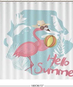 Flamingo Bath Curtain Summer Decor Fabric For A Vibrant And Colorful Bathroom Guest Bath With Tropical Print