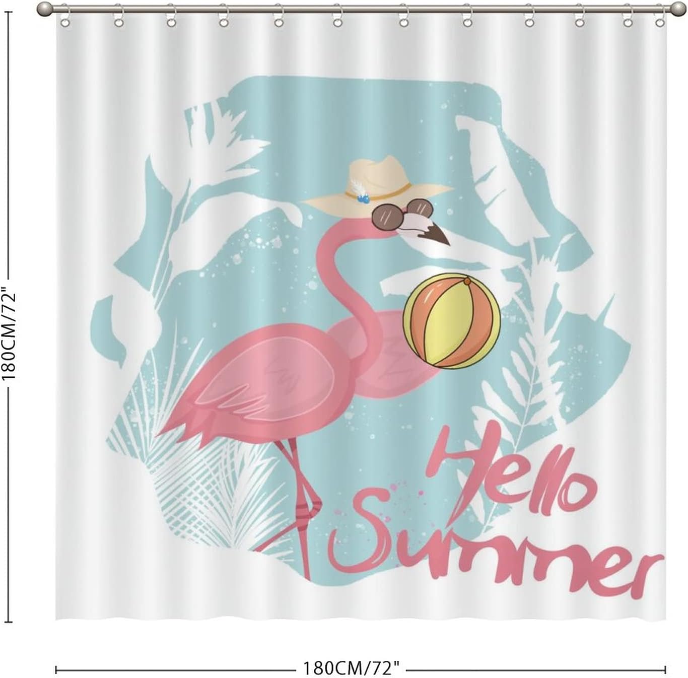 Flamingo Bath Curtain Summer Decor Fabric For A Vibrant And Colorful Bathroom Guest Bath With Tropical Print