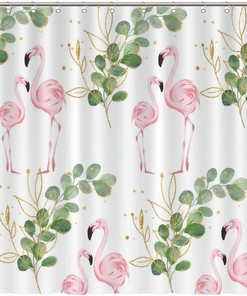 Flamingo Bathroom Shower Curtain Summer Decor Fabric For A Relaxing Bath Time