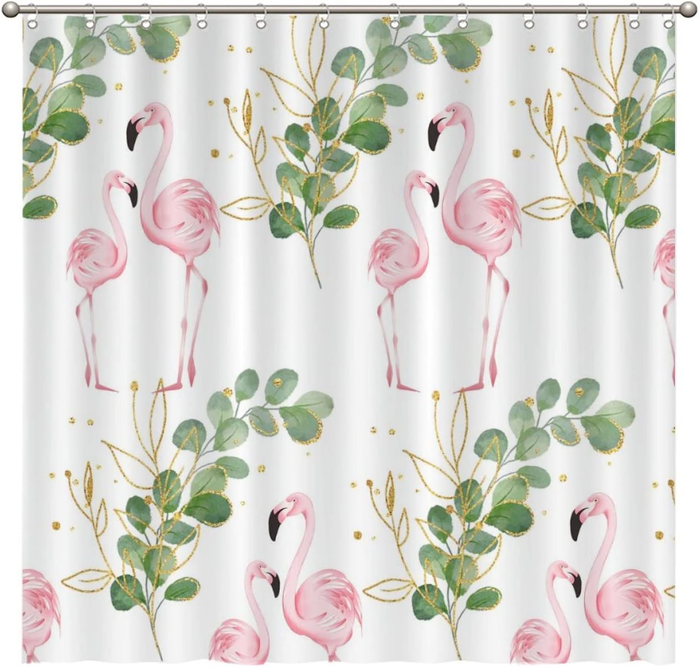 Flamingo Bathroom Shower Curtain Summer Decor Fabric For A Relaxing Bath Time