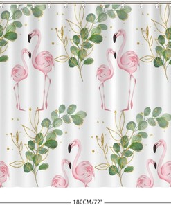 Flamingo Bathroom Shower Curtain Summer Decor Fabric For A Relaxing Bath Time