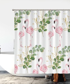 Flamingo Bathroom Shower Curtain Summer Decor Fabric For A Relaxing Bath Time