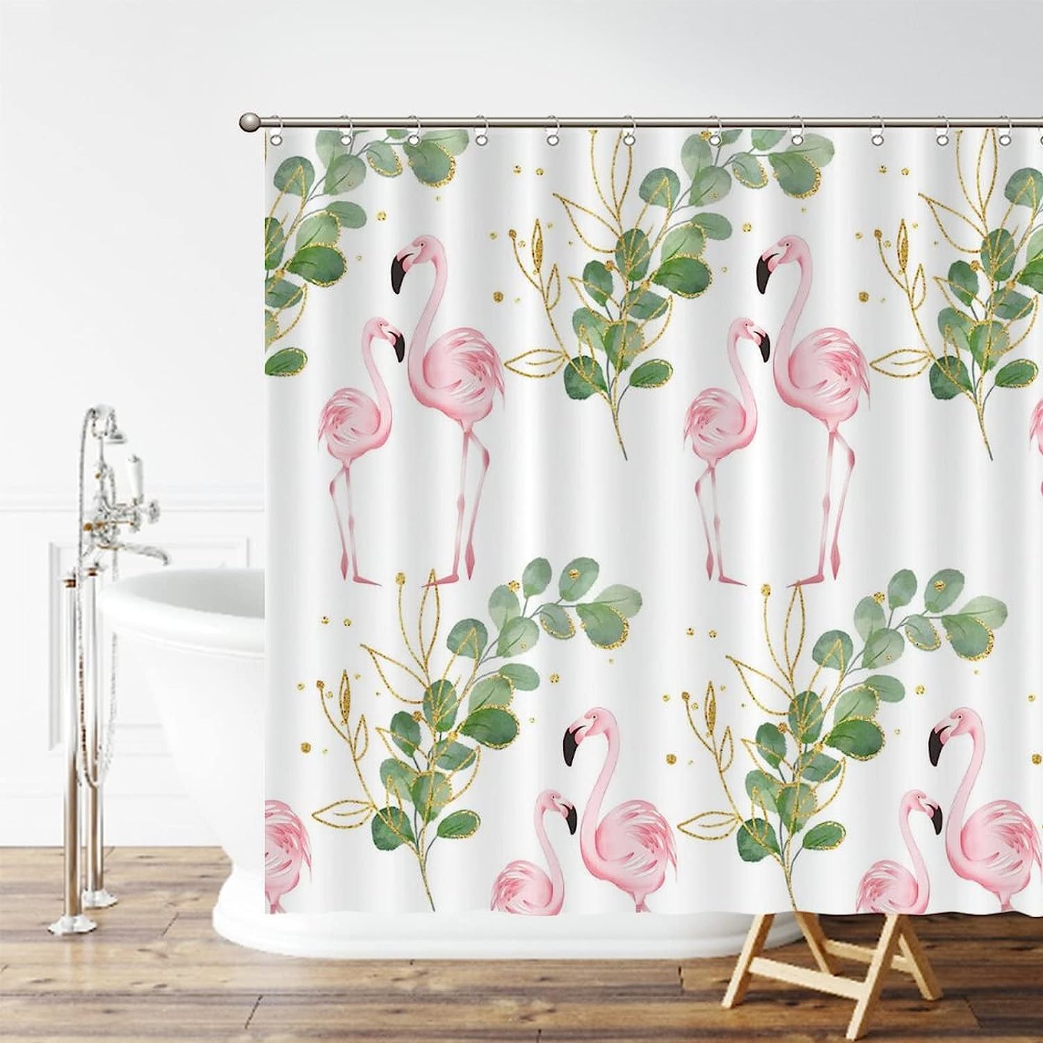 Flamingo Bathroom Shower Curtain Summer Decor Fabric For A Relaxing Bath Time